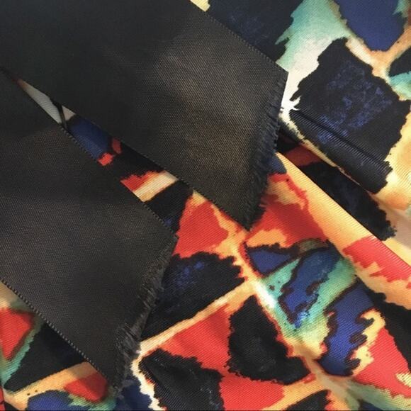 Shelby + Palmer Faux Wrap Boho Ikat Print Sheath Dress 4 Petite - Picture 6 of 12